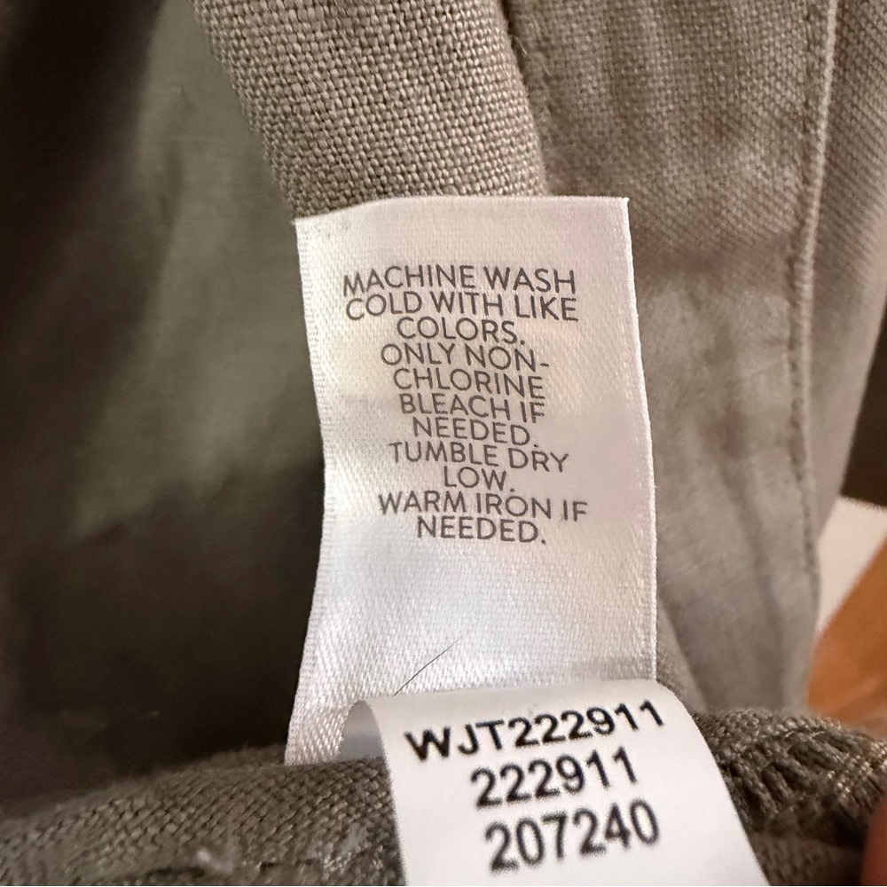 J Jill linen open ruffle hem greenish gray jacket - Picture 8 of 8